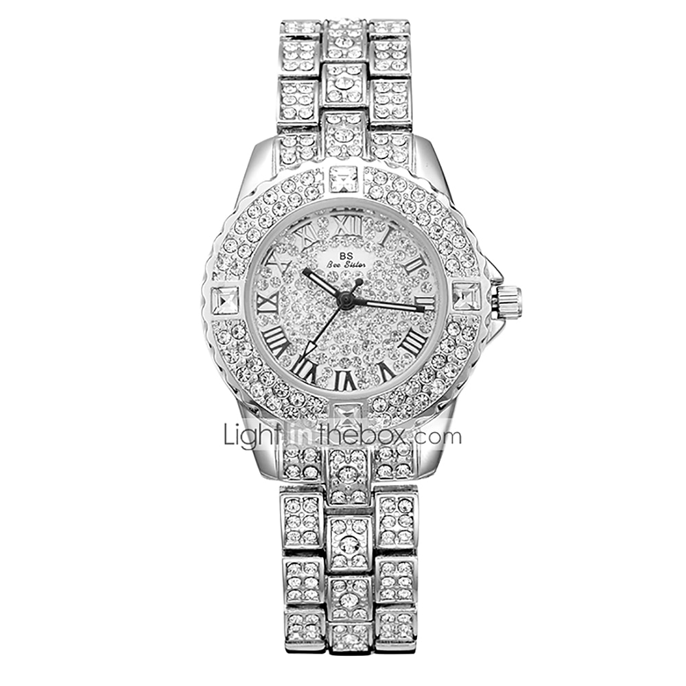 Irmã abelha Feminino Relógios de Quartzo Diamante Cronógrafo Moda Relógio de Pulso IMPERMEÁVEL Decoração Correia de Aço Inoxidável Assista de 2025 por $31.99 –P15