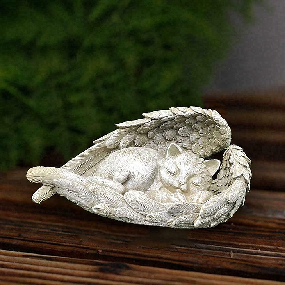 enkeli lemmikki kissa koira muisto hartsi muistolahjat hautamerkit lemmikkipatsas muistomerkki ornamentti puutarhan sisustus 2025 - $37.99 –P4