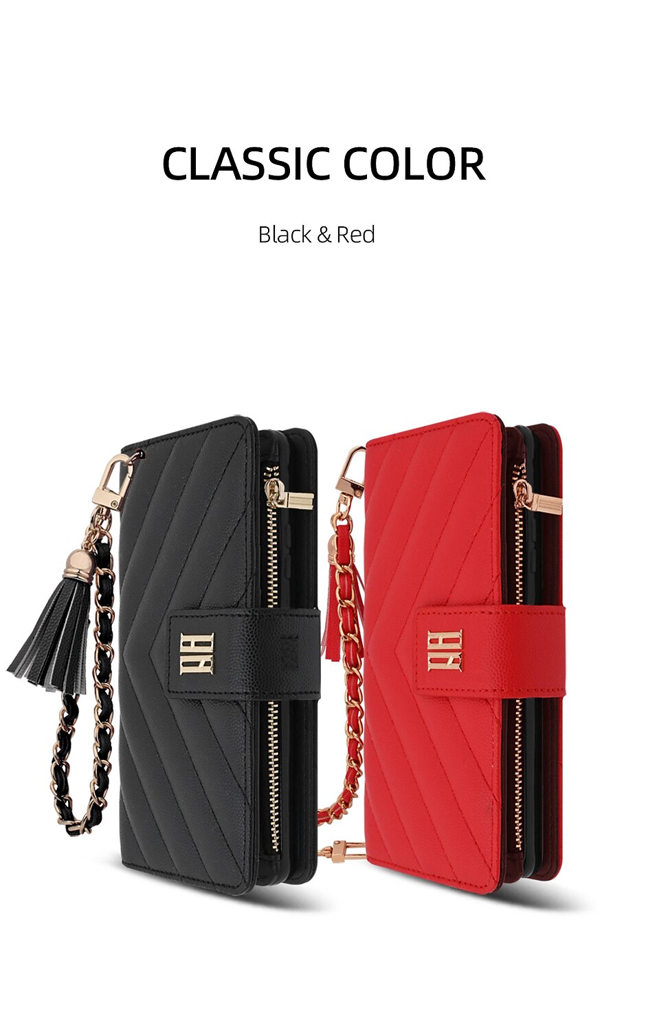 Phone Case For iPhone 15 Pro Max Plus iPhone 14 13 12 Pro Max Plus Wallet Case Zipper with Wrist Strap Card Slot Genuine Leather 2025 - $34.99 –P3