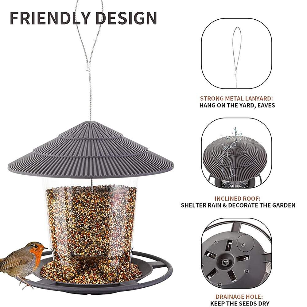 Bird Feeder Waterproof Gazebo Hanging Bird Feeders Outdoor Container with Hang Rope Feeding House Type Bird Feeder Aves Decor Garden Decor 2026 - $23.99 –P3