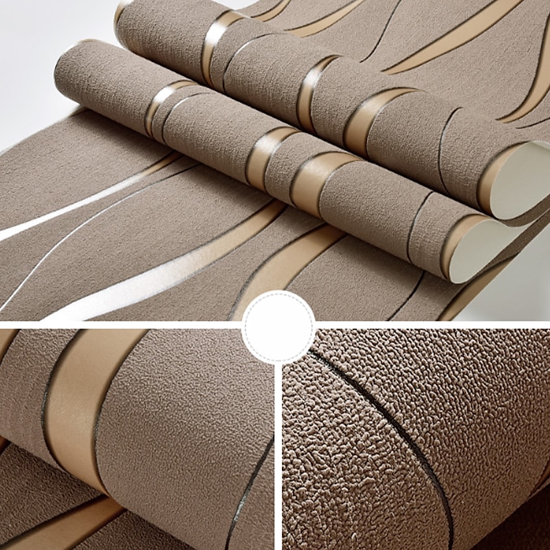 Solid Color Strip Wallpaper Wall Covering Brick Flocking Non Woven Home Décor for Living Room Bedroom Background 1000x53cm/393.7''x20.87'' 2025 - $47.99 –P9