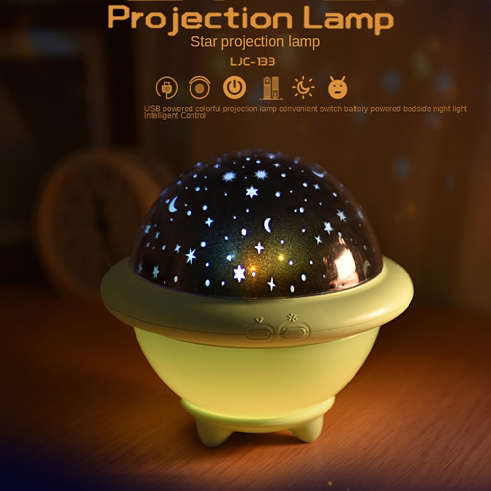 Rotating Kaleidoscope Projector Lamp Baby Sensory Night Light Birthday Gift Box 