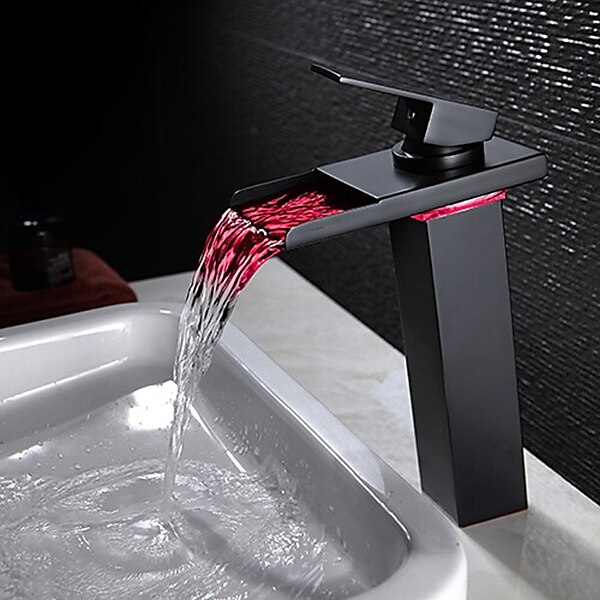 rubinetto da bagno con maniglia singola, rubinetti per vasca da bagno monoforo in bronzo lucidato a olio/cascata/centrale, rubinetto per lavabo in ottone con acqua calda e fredda del 2025 a $129.99 –P4