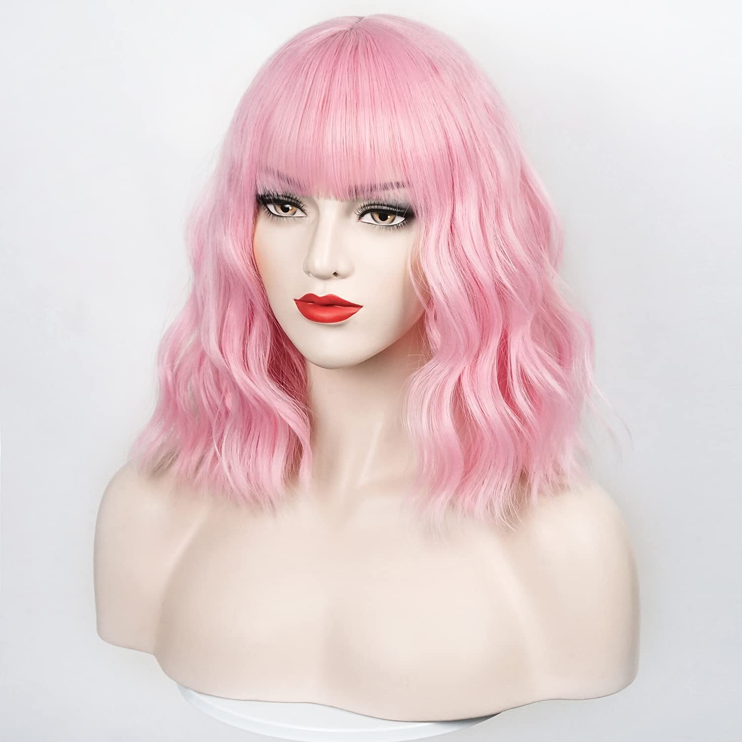 perruque synthétique ondulée bob perruque courte rose cheveux synthétiques femme cosplay party mode bleu violet orange de 2025 ? $20.99 –P11