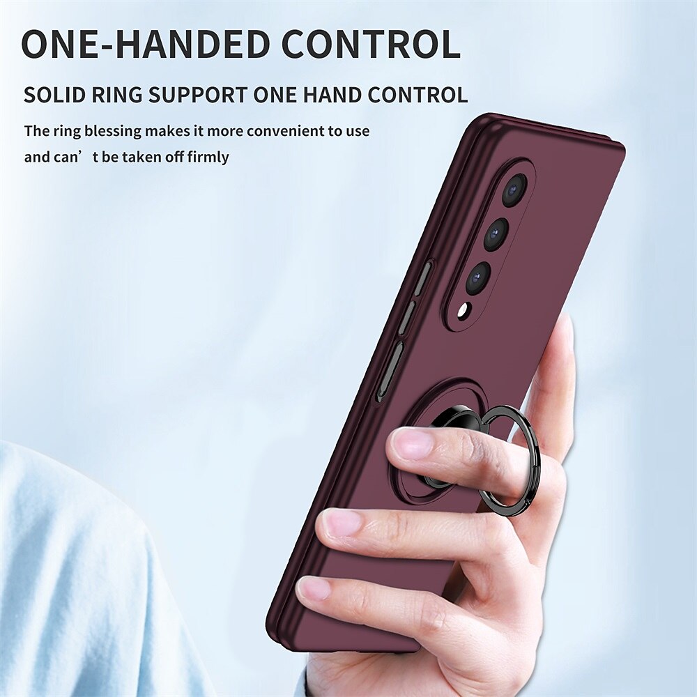 Phone Case For Samsung Galaxy Z Fold 6 Z Fold 5 Z Fold 4 Z Fold 3 Z Fold 2 Z Fold Full Body Case Flip Ring Holder Dustproof Solid Colored TPU 2025 - $13.99 –P7