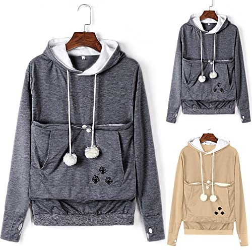 felpa con cappuccio da donna novità felpa con cappuccio per animali domestici felpa con cappuccio cane gatto porta cappotto top con cappuccio con ampia tasca per gli amanti degli animali (grande, del 2026 a $31.99 –P4