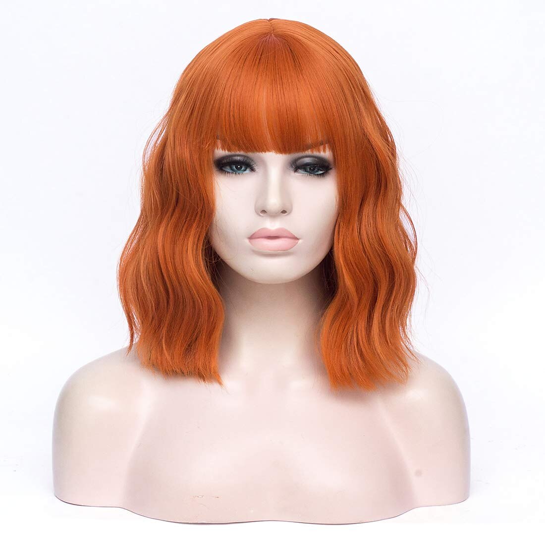 perruque synthétique ondulée bob perruque courte rose cheveux synthétiques femme cosplay party mode bleu violet orange de 2025 ? $20.99 –P5