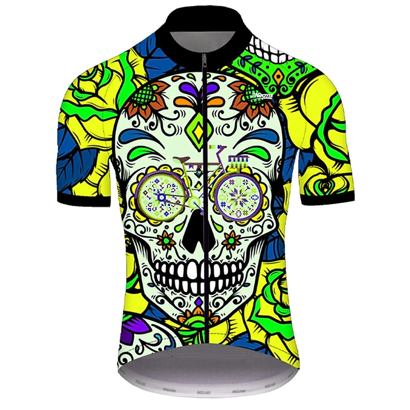 Voor heren Wielrenshirt Doodskoppen Met Patroon Suiker schedel Korte mouw Fietsen Shirt Kleding Bovenlichaam met 3 achterzakken Bergracen Wegwielrennen Fietsen Sneldrogend Ultra-Violetbestendig 2026 - $30.99 –P8