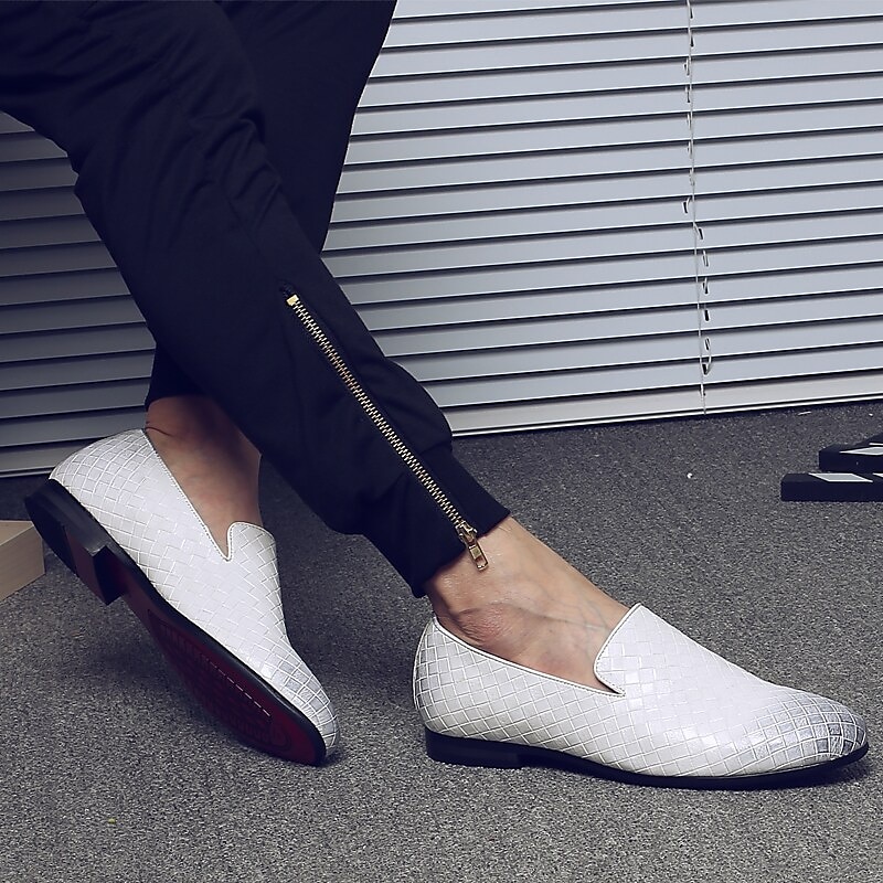 blå vevde loafers i imitert skinn for menn - stilige slip-on sko for formelle og uformelle anledninger 2025 - $42.99 –P4