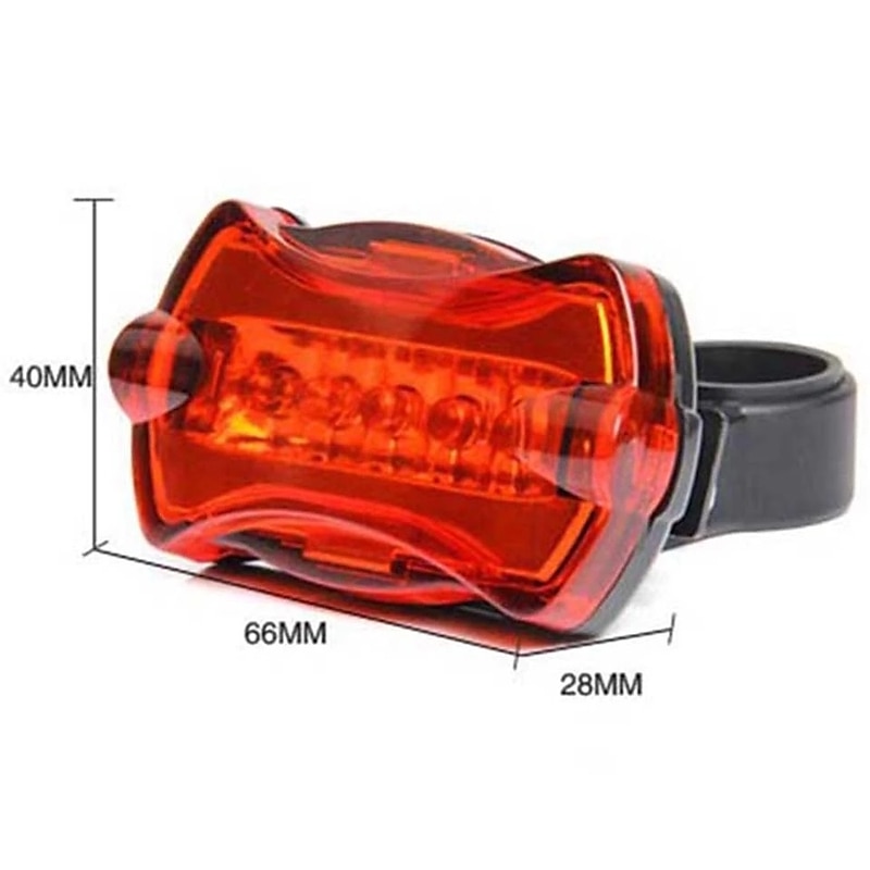 Bicycle Bike Cycling 5 Led Tail Rear Safety Flash Light Lamp Red With Mount 