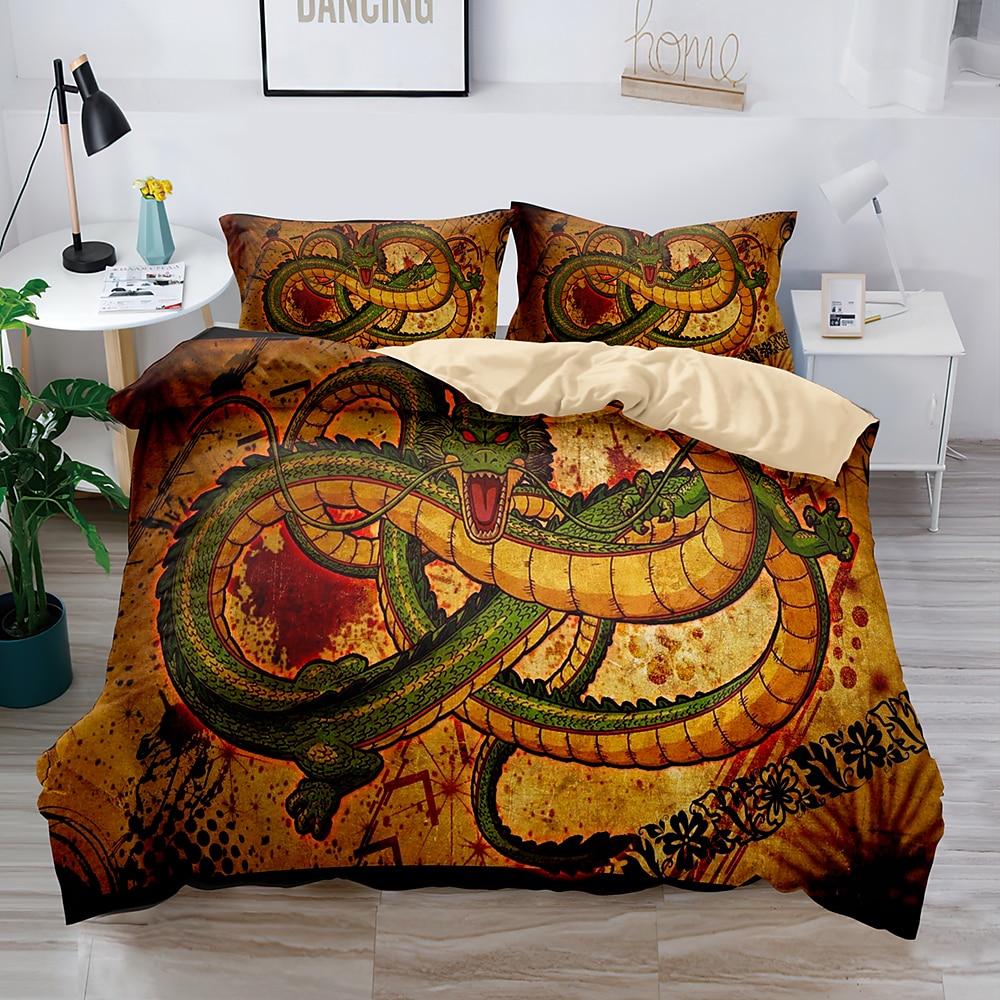 3D Bedding  Dragon print Print Duvet Cover Bedding Sets Comforter Cover with 1 print Print Duvet Cover or Coverlet，2 Pillowcases for Double/Queen/King 2025 - $41.99 –P3