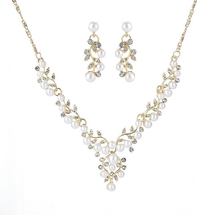 Hoop Earrings Two-piece Suit Imitation Pearl Alloy 1 Necklace Earrings Women's Stylish Elegant Fashion Cute Lovely Geometrical Precious Geometric Jewelry Set For School Gift Daily 2026 - $8.99 –P3