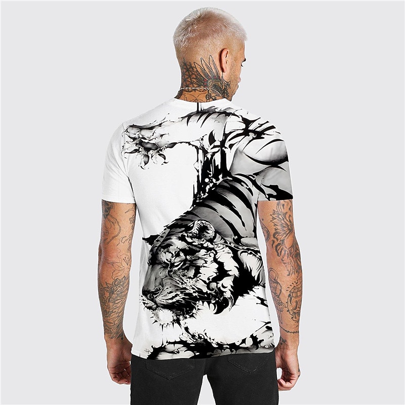 Homme Unisexe tigre Imprimés Photos T shirt Manche Courte T-shirt 3D effet Col Ras du Cou Chemise Design Décontractées Grand et grand du quotidien Vacances Blanche Jaune Vert Eté Vêtement Tenue S M L de 2025 ? $17.99 –P2