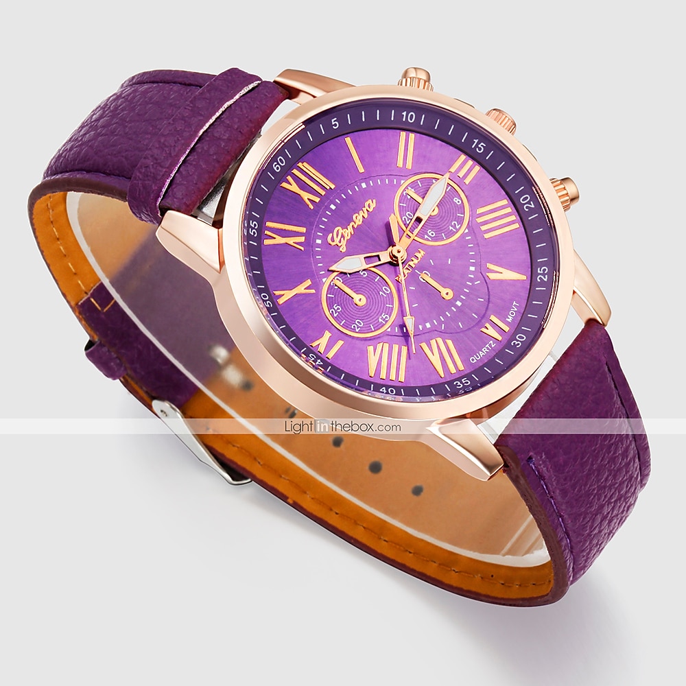 Geneve Naisten Kvartsikellot Ulkoilu Arkikello Rannekello Analoginen VEDENPITÄVÄ Nahkahihna Katsella 2025 - $11.99 –P17