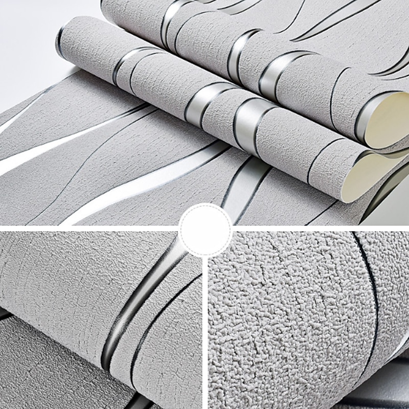 Solid Color Strip Wallpaper Wall Covering Brick Flocking Non Woven Home Décor for Living Room Bedroom Background 1000x53cm/393.7''x20.87'' 2025 - $47.99 –P7