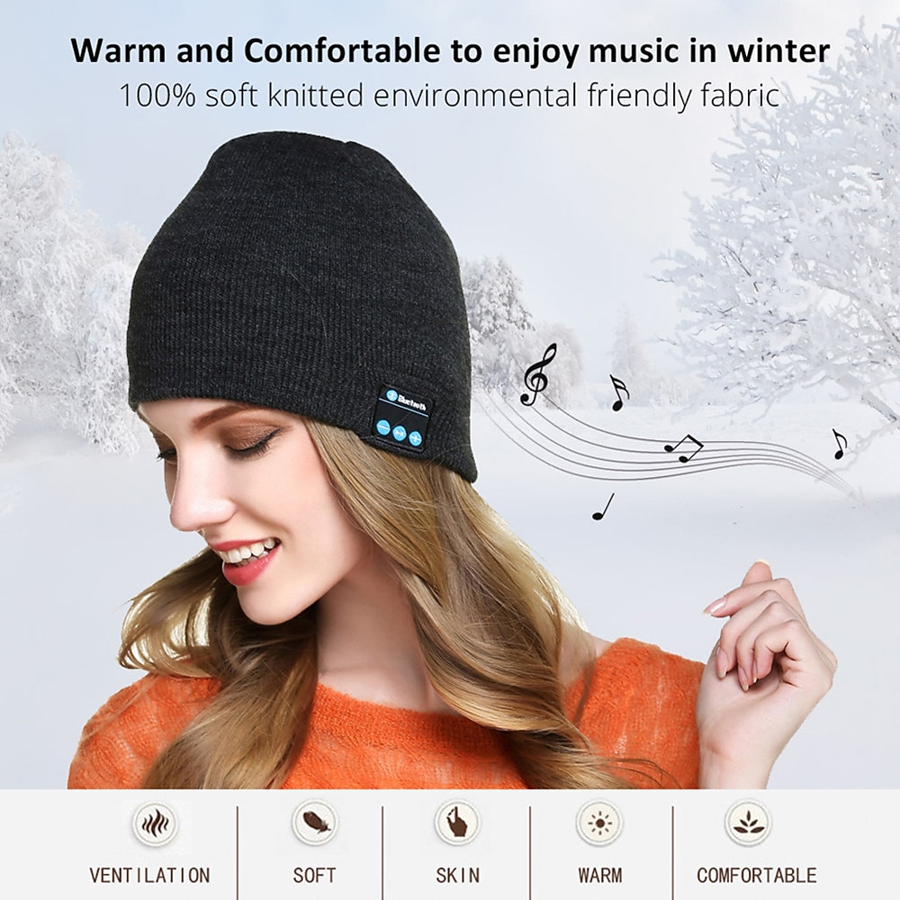 Sleep Headphones Stereo Bluetooth Wireless Smart Beanie Headset Musical Knit Headphone Speaker Hat Speakerphone Cap Music & Hands-Free Talking Built-in Mic 2025 - $17.99 –P5
