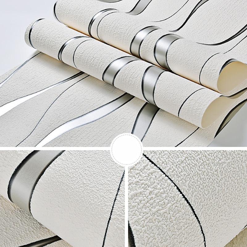 Solid Color Strip Wallpaper Wall Covering Brick Flocking Non Woven Home Décor for Living Room Bedroom Background 1000x53cm/393.7''x20.87'' 2025 - $47.99 –P5