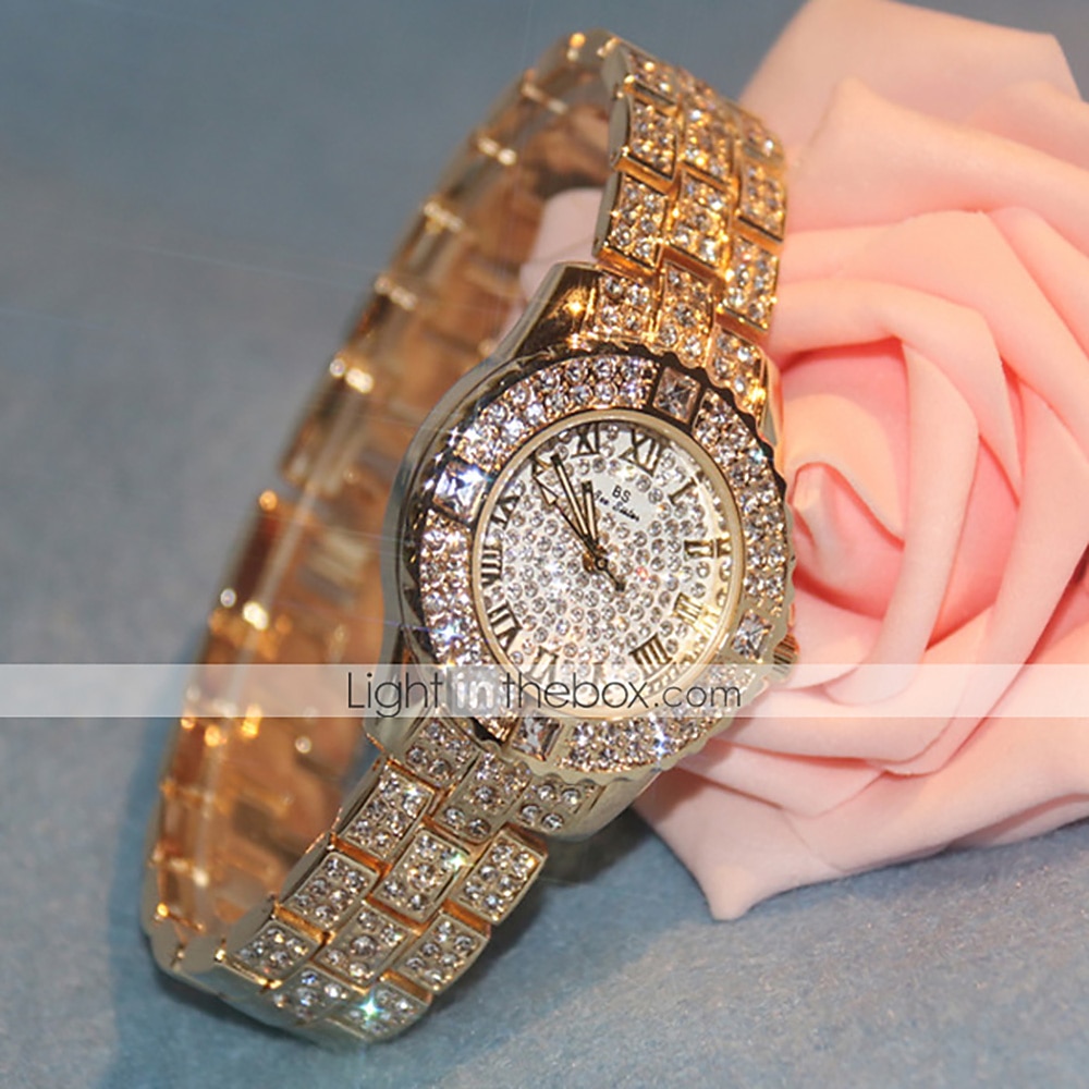 Irmã abelha Feminino Relógios de Quartzo Diamante Cronógrafo Moda Relógio de Pulso IMPERMEÁVEL Decoração Correia de Aço Inoxidável Assista de 2025 por $31.99 –P3