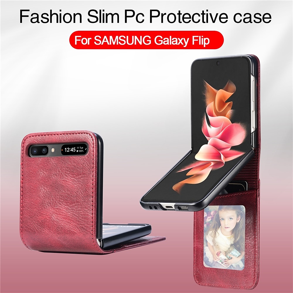 телефон Кейс для Назначение SSamsung Galaxy Z-флип 7 Z-флип 6 Z Flip 5 Z Flip 4 Z Flip 3 Z Flip 2 Z Flip Чехол Защита от пыли Защита от удара Однотонный Кожа PU 2025 - $17.99 –P3