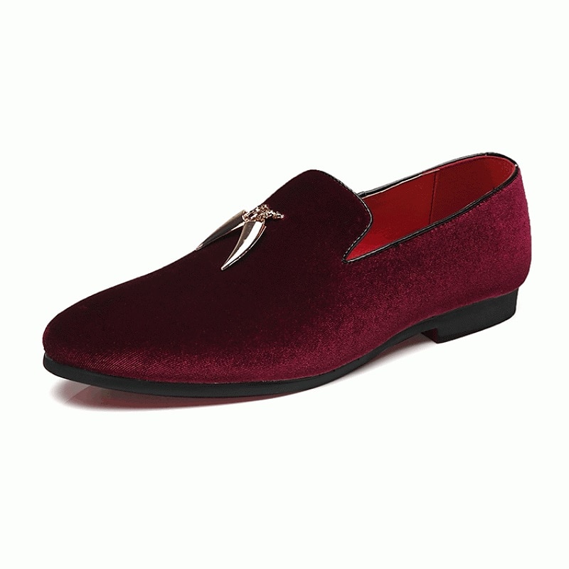 Men's Dress Loafers & Slip-Ons Shoes Plus Size Business British Party & Evening Velvet Shoes Black Red Royal Blue Summer Spring 2025 - $64.99 –P2