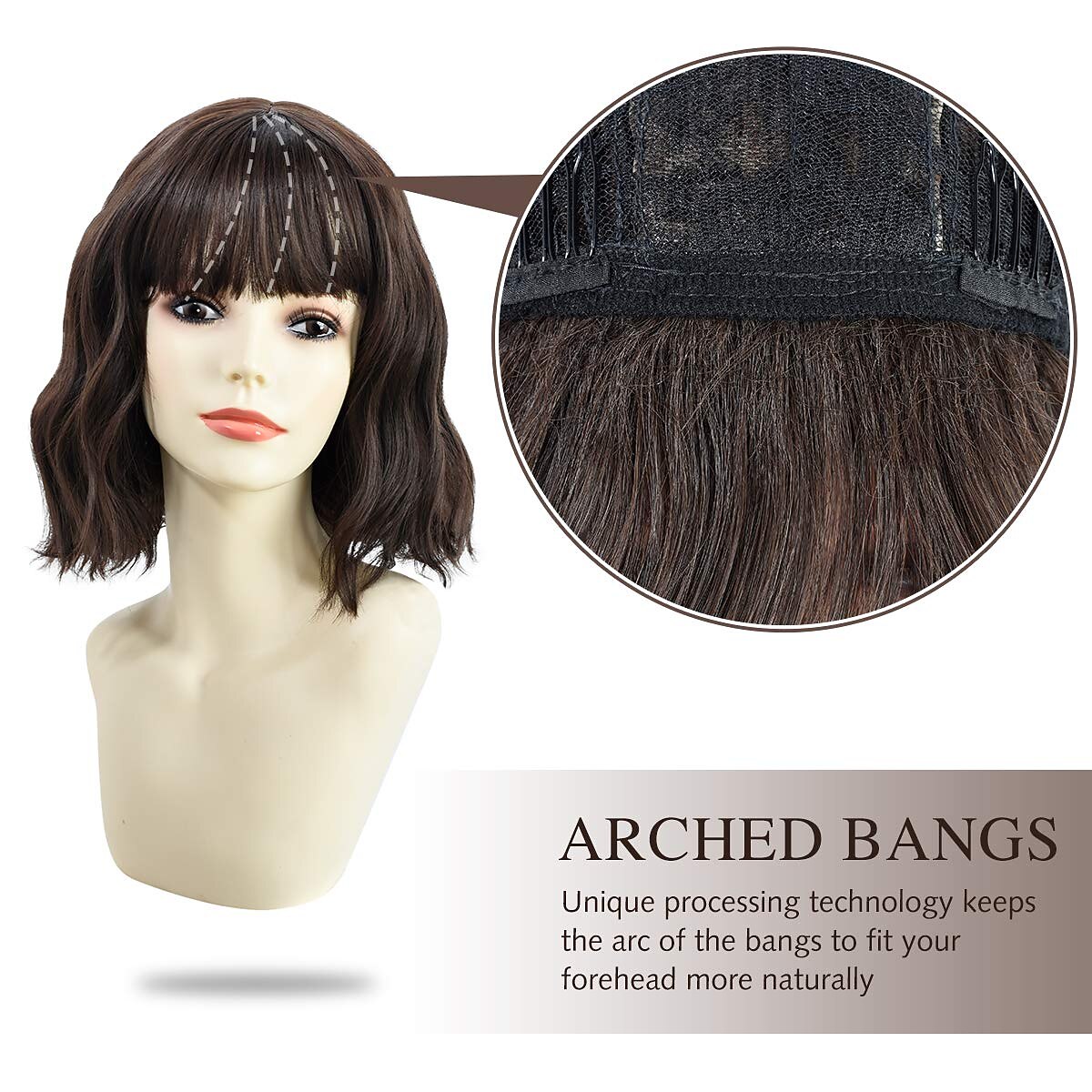 Blue Wigs for Women Wavy Wave Head Wig With Bangs Natural Gradient Purple Wig Synthetic Hair Shoulder Length Short Curly Hair Wig 8inch (about 20cm) Christmas Party Wigs 2026 - $23.99 –P12
