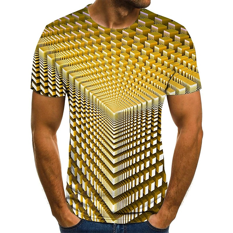 2026年 男性用 グラフィック 幾何学模様 3D シャツ Tシャツ 半袖 Tシャツ ラウンドネック シャツ ストリートファッション 誇張された デザイナー 祝日 お出かけ パープル 衣類 プラスサイズ S M L XL 2XL 3XL 4XL  コレクション – $17.49 –P5