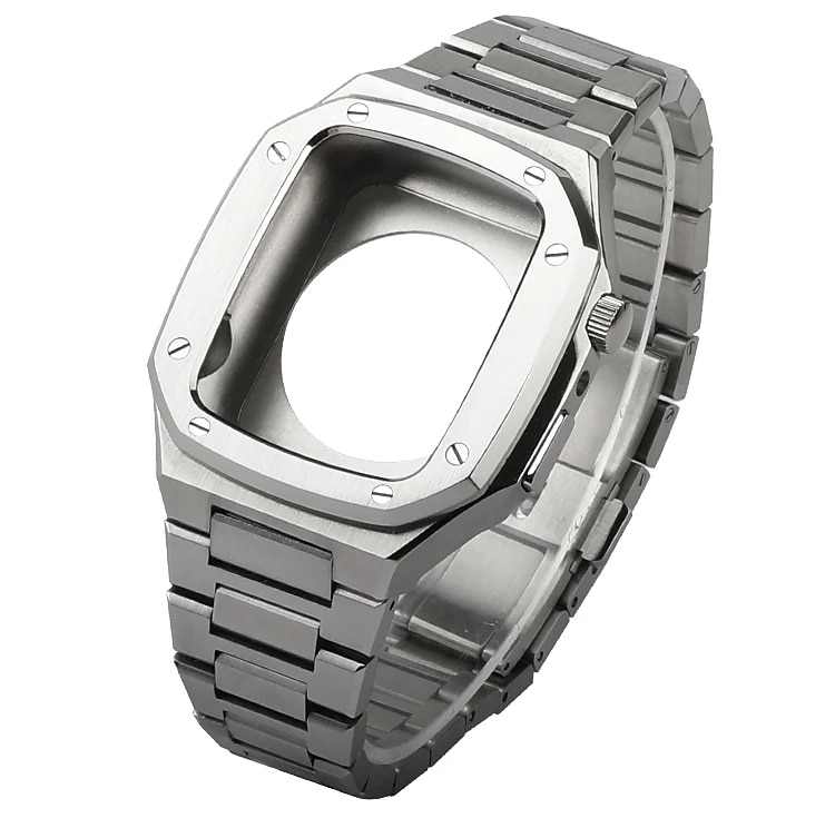 Gliederarmband Kompatibel mit Apple Watch Armband 40mm 41mm 44mm 45 mm mit Fall Herren Schmetterlingsschnalle Edelstahl Ersatzarmband für iwatch Series 9 8 7 6 5 4 SE 2025 - $49.99 –P2