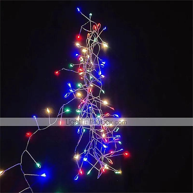 ip65 מחרוזת אור עמיד למים led 5 m 200led חזיז פיות גמיש אור 8 מצבים עץ חג המולד מסיבת בית חג גינה דקור תאורה aa סוללה כוח לבן חם צבעוני אורות 2025 - $19.49 –P4