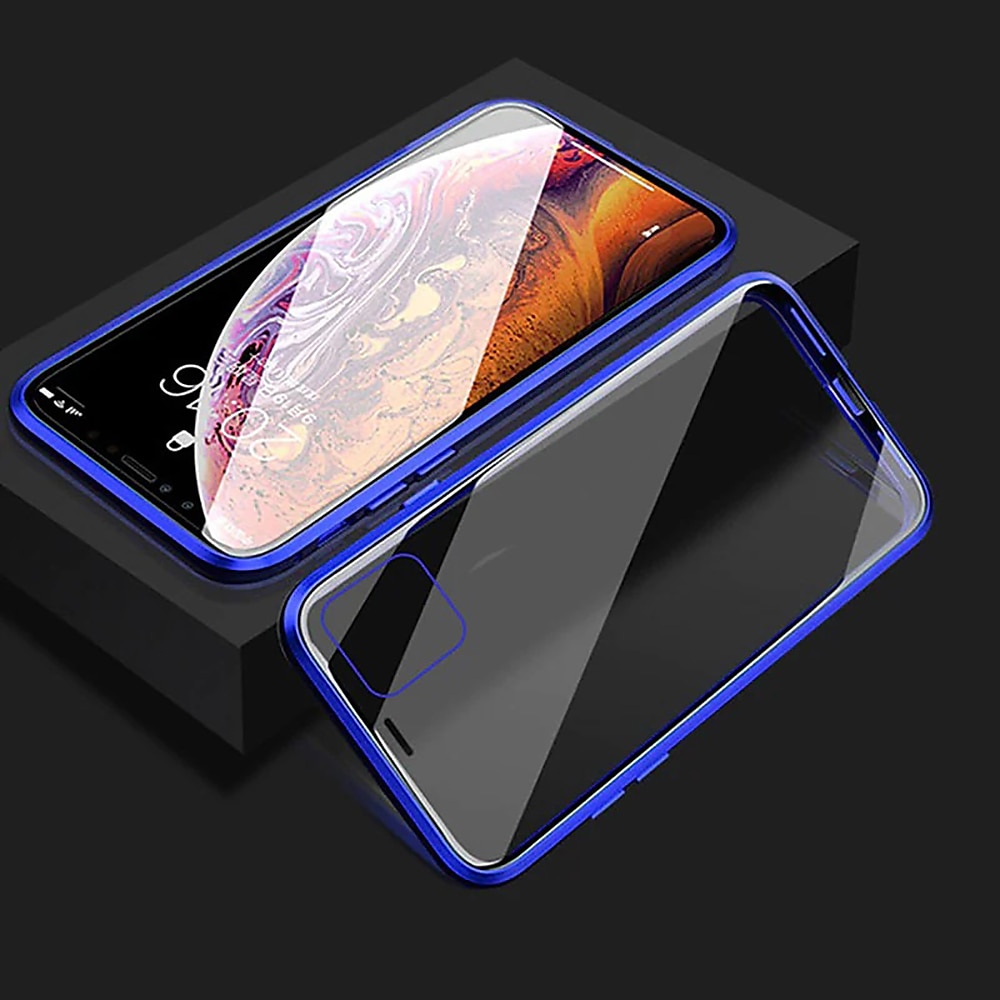 Funda de cristal templado con marco metálico magnético para iPhone 16e 16 15 Pro Max Plus 14 13 12 11 Pro Max Mini X XR XS Max 8 7 Plus – Cubierta clara de cuerpo completo diseño antichoque antip 2025 - $17.99 –P2