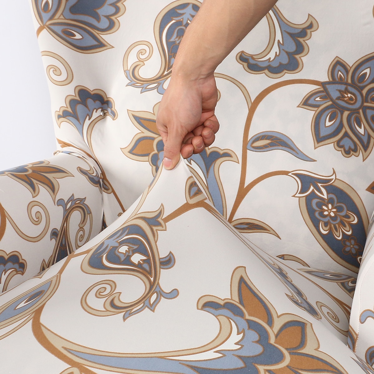1 Set of 2 Pieces Floral Printed Stretch Wingback Chair Cover Wing Chair Slipcovers Spandex Fabric Wingback Armchair Covers with Elastic Bottom for Living Room Bedroom Decor 2025 - $25.99 –P7
