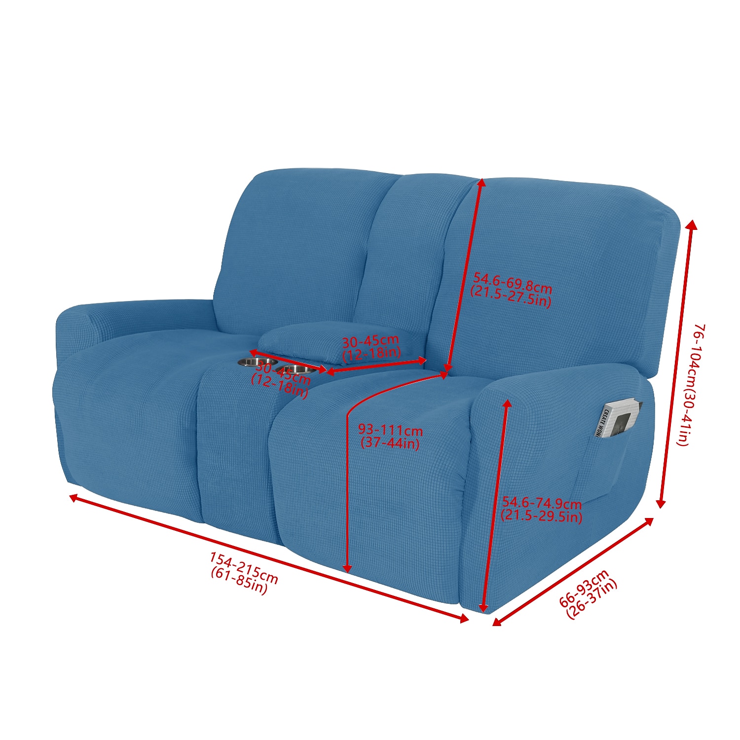 Fundas elásticas para sillón reclinable color burdeos, funda para sofá de dos plazas con consola central, funda para sofá reclinable con bolsillo lateral (funda para 3 reposabrazos, 3 respaldos, 2 2025 - $107.99 –P1