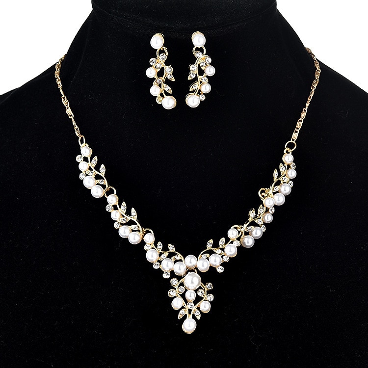 Hoop Earrings Two-piece Suit Imitation Pearl Alloy 1 Necklace Earrings Women's Stylish Elegant Fashion Cute Lovely Geometrical Precious Geometric Jewelry Set For School Gift Daily 2026 - $8.99 –P1