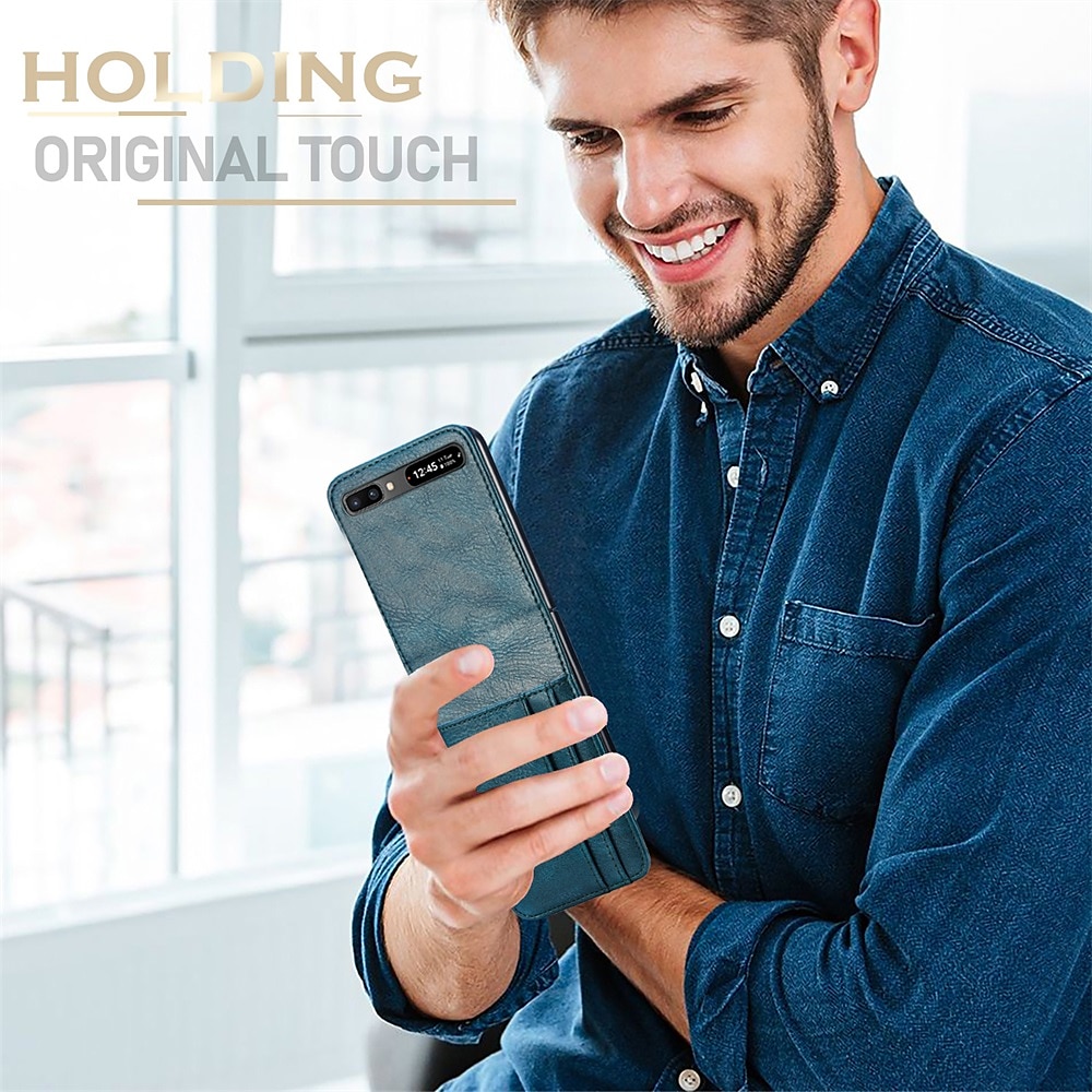 телефон Кейс для Назначение SSamsung Galaxy Z-флип 7 Z-флип 6 Z Flip 5 Z Flip 4 Z Flip 3 Z Flip 2 Z Flip Чехол Защита от пыли Защита от удара Однотонный Кожа PU 2025 - $17.99 –P2