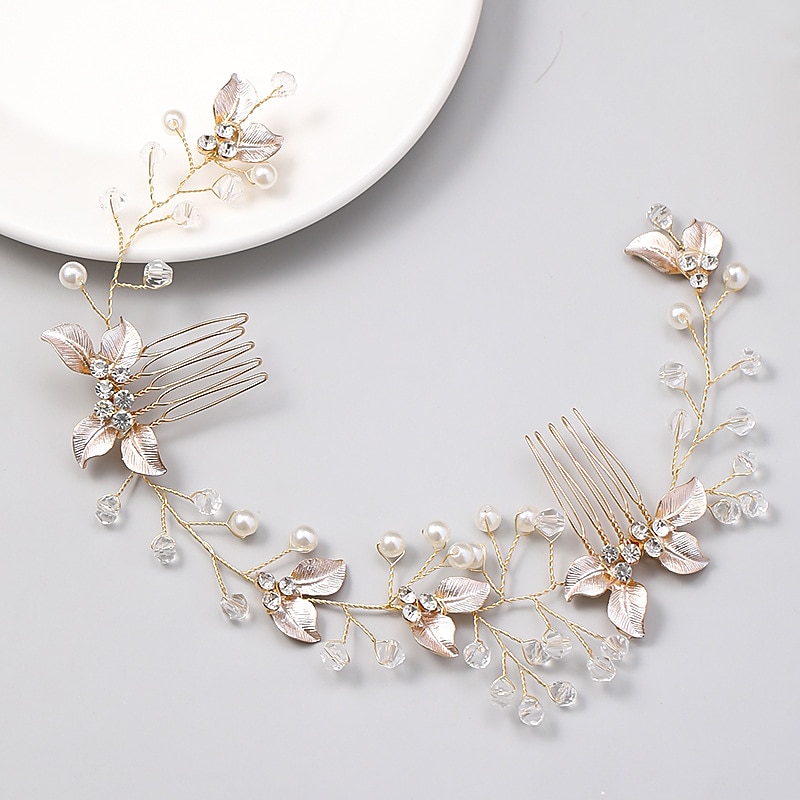 1pc Women's Girls' Headbands Flower Leaf Bride Wedding Hair Vine Silver Rhinestone Bridal Hairpieces Crystal Headpiece Hair Accessories for Women and Girls 2025 - $22.99 –P4