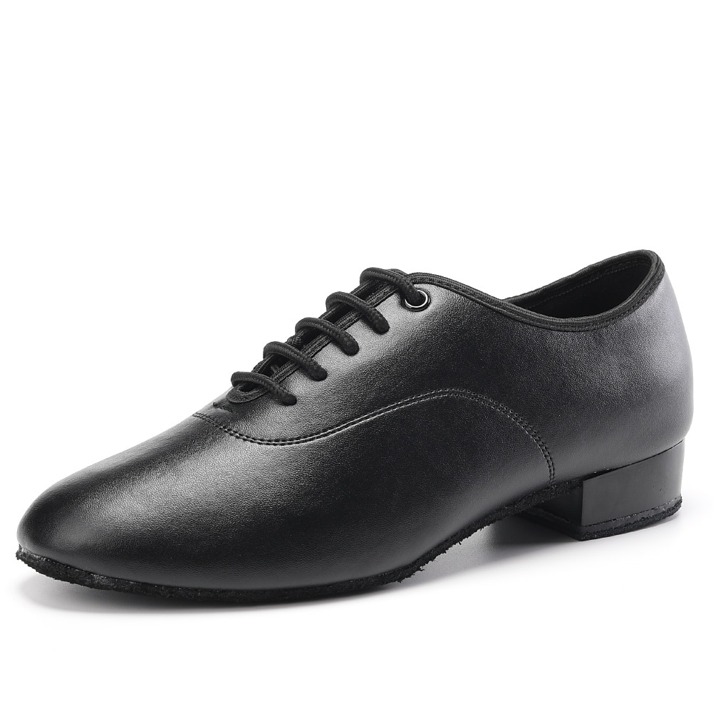 sapatos de dança de salão masculinos em couro envernizado preto – design com cadarço e sola de camurça para um desempenho suave de 2025 por $34.99 –P12