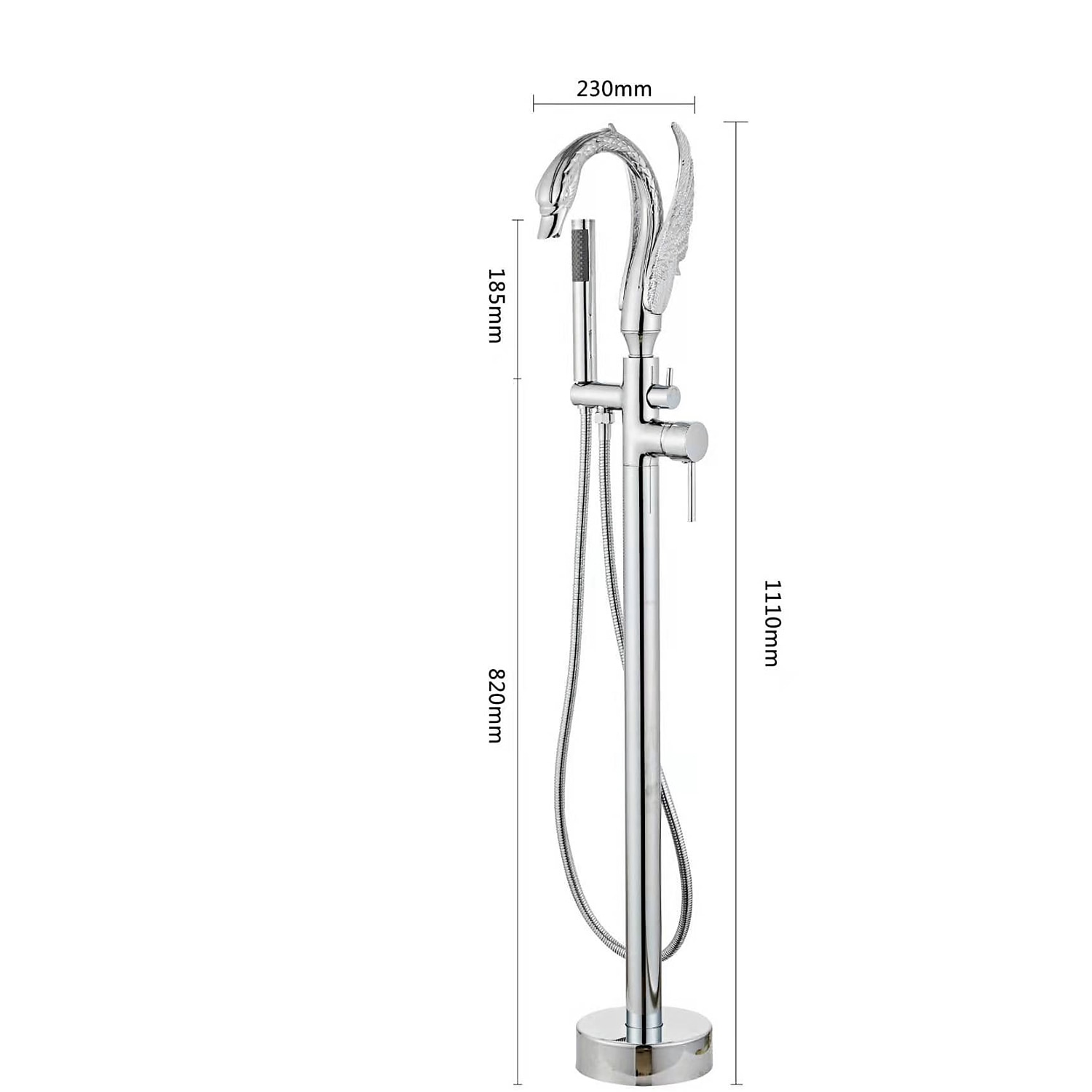 badekarkran - moderne krom gulvmontert keramisk ventil badekar dusj blandebatterier 2025 - $647.99 –P4