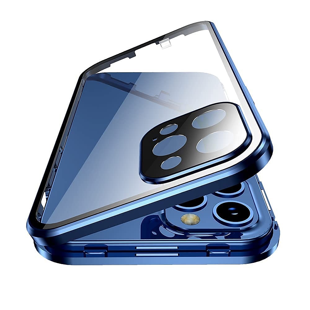 2025年 iPhone 16、iPhone 15 Pro Max Plus、iPhone 13、12、11 Pro Max Mini用マグネティック吸着フルボディ保護両面アンチピープソリッドカラー強化ガラス金属ケース  コレクション – $20.99 –P6