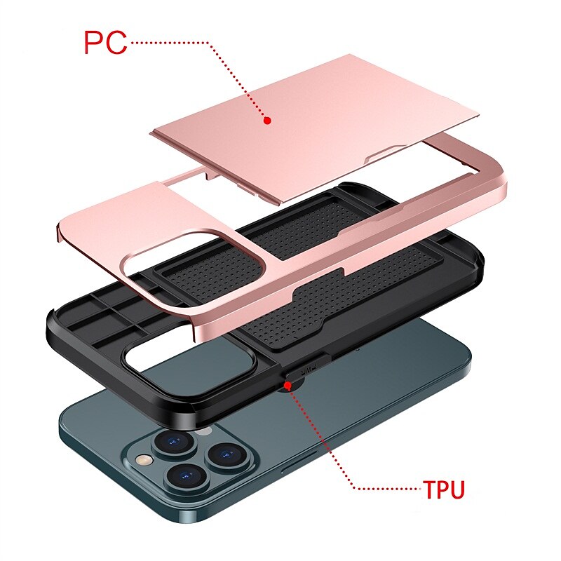 Phone Case For Apple iPhone 15 Pro Max Plus iPhone 14 13 12 11 Pro Max X XR XS 8 7 Plus Back Cover Wallet Case Shockproof Solid Color PC 2025 - $17.99 –P2