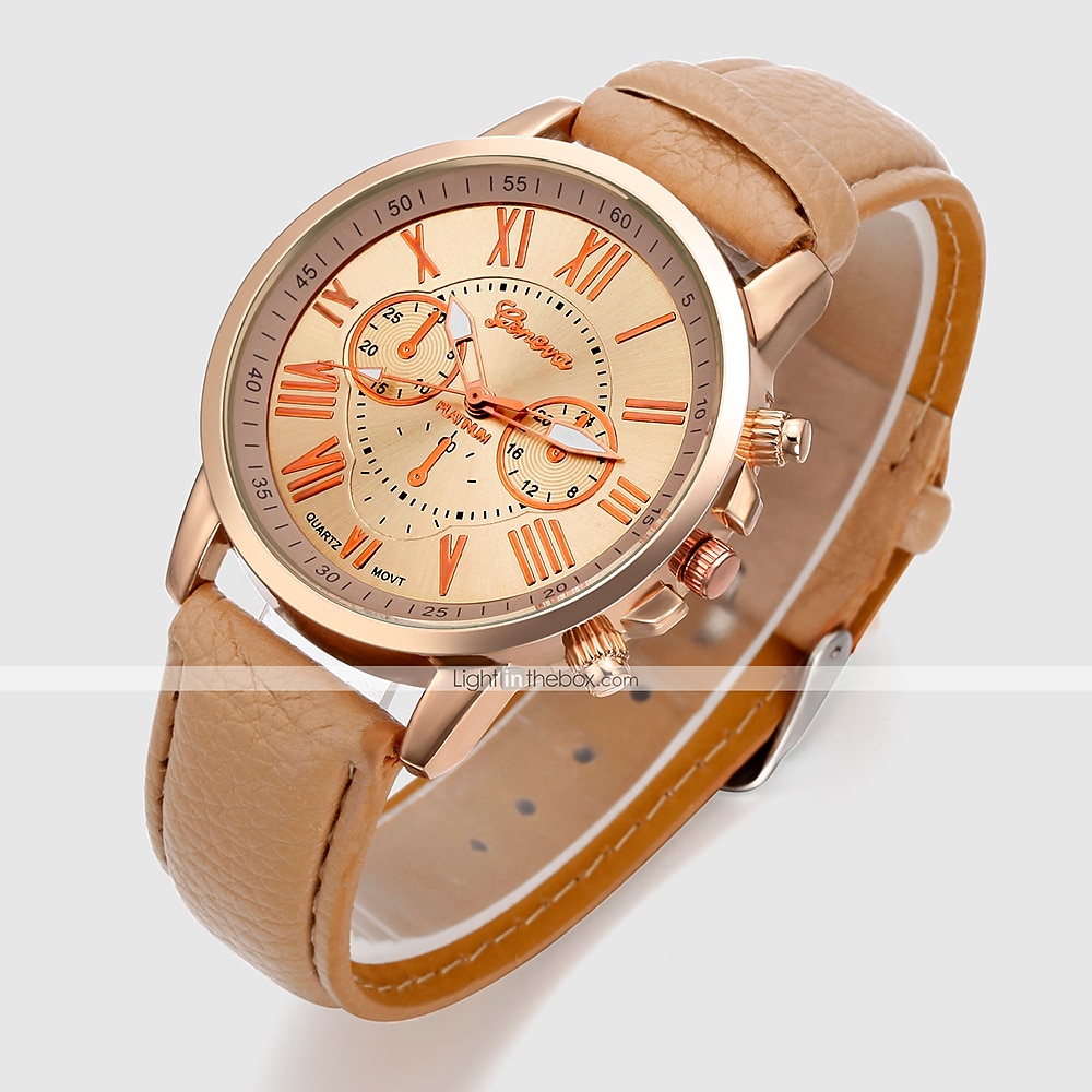 Geneve Naisten Kvartsikellot Ulkoilu Arkikello Rannekello Analoginen VEDENPITÄVÄ Nahkahihna Katsella 2025 - $11.99 –P11