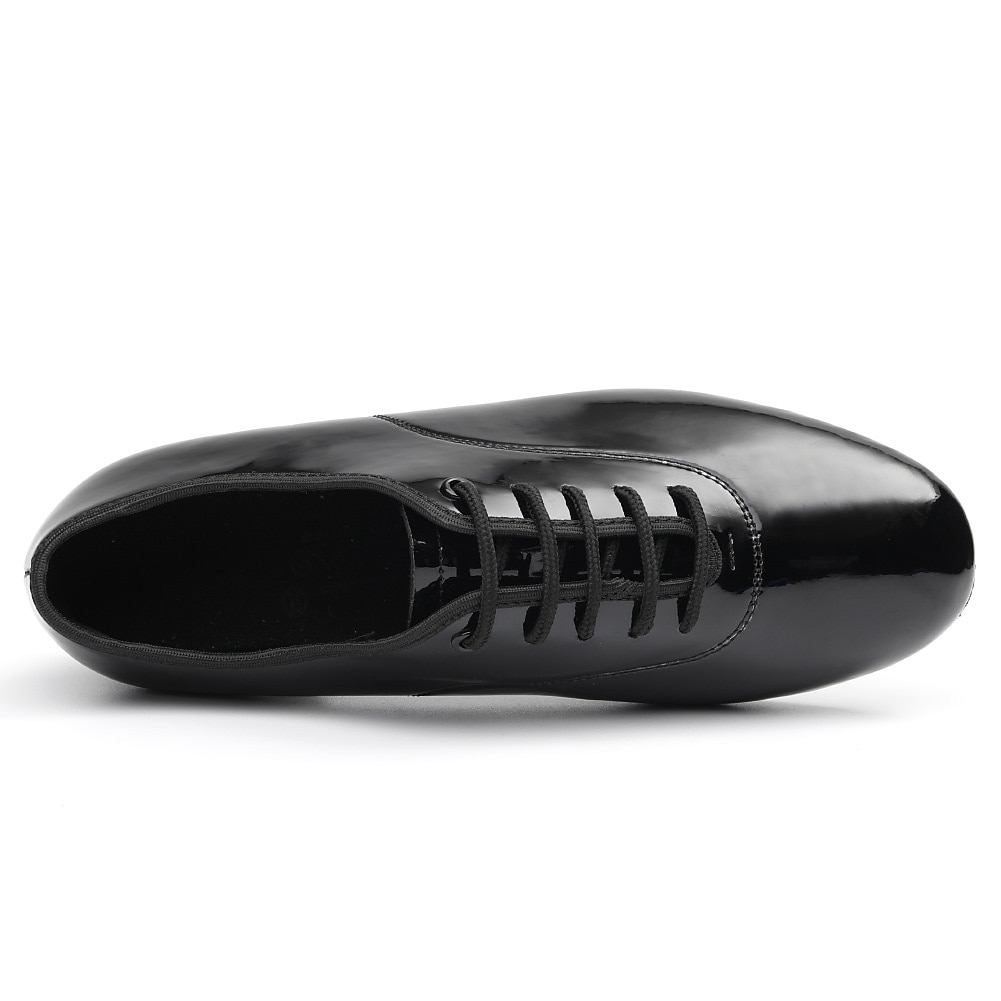 sapatos de dança de salão masculinos em couro envernizado preto – design com cadarço e sola de camurça para um desempenho suave de 2025 por $34.99 –P16