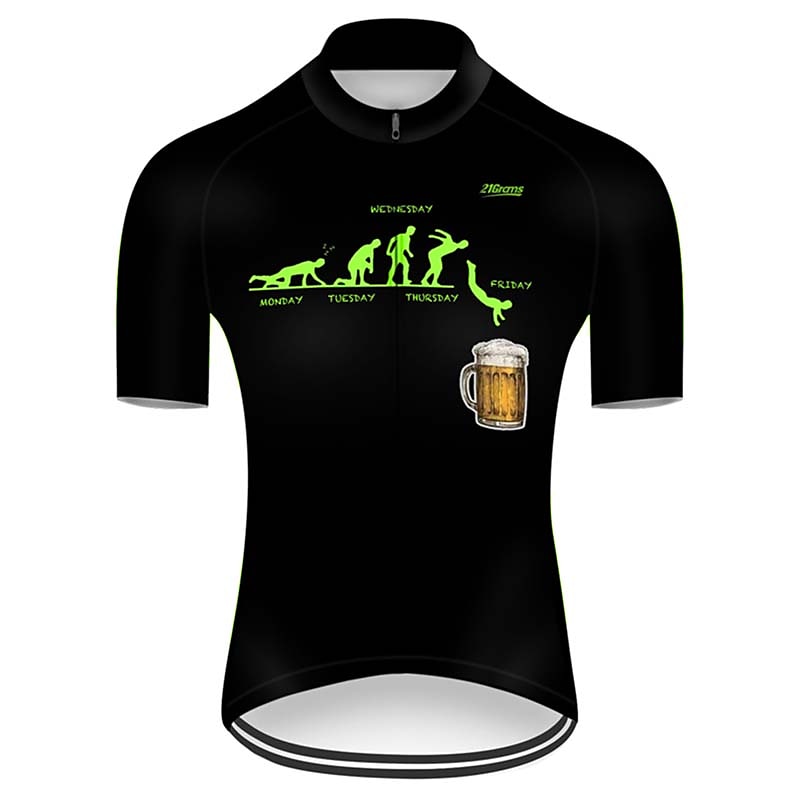 21Grams Herr Cykeltröja Kortärmad Cykel Tröja Överdelar med 3 bakfickor Bergscykling Vägcykling Cykel Andningsfunktion UV-Resistent Snabb tork Grön Svart Blå Nyhet Oktoberfestöl Evolution Polyester 2025 - $28.99 –P8