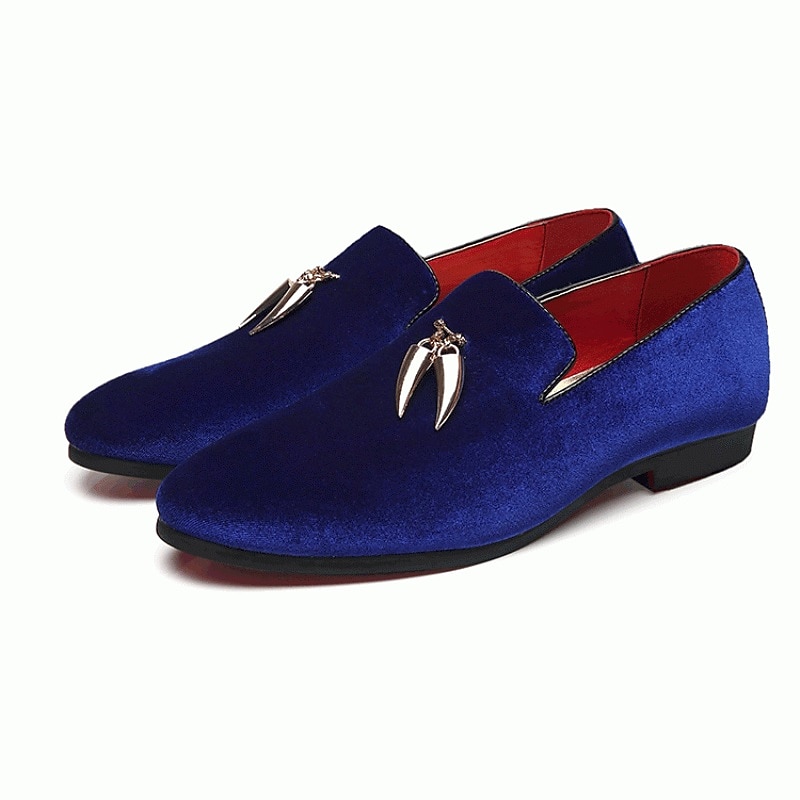 Men's Dress Loafers & Slip-Ons Shoes Plus Size Business British Party & Evening Velvet Shoes Black Red Royal Blue Summer Spring 2025 - $64.99 –P6