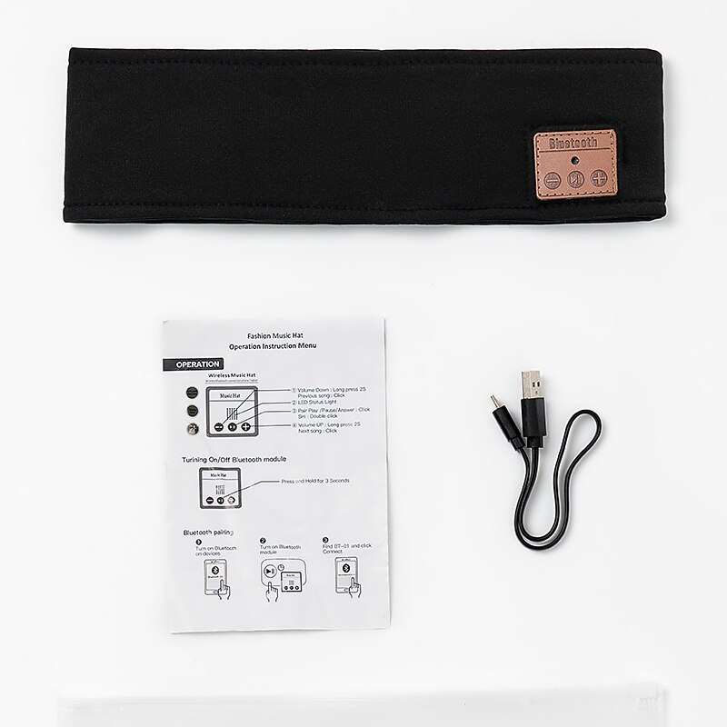 سماعات رأس للنوم لاسلكية بلوتوث عصابة رأس سماعات بر Speakers HD ستيريو رقيقة للغاية مثالية للنوم  تمارين  جري  يوغا  أرق  سفر جوي  تأمل هدية عيد الحب 2026 - $17.99 –P6