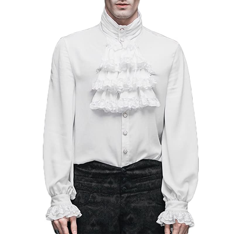 Retro Vintage Medieval Blouse / Shirt Masquerade Ren Faire Prince Vampire Aristocrat Normal Men's Pirate Fantasy Steampunk Carnival New Year Masquerade Event / Party Festival Adults' Blouse All 2025 - $48.99 –P3