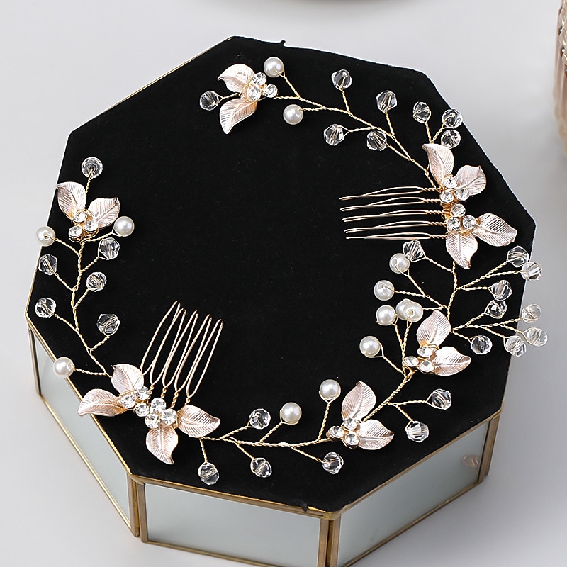 1pc Women's Girls' Headbands Flower Leaf Bride Wedding Hair Vine Silver Rhinestone Bridal Hairpieces Crystal Headpiece Hair Accessories for Women and Girls 2025 - $22.99 –P8
