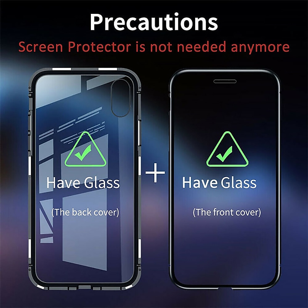 Magnetic Metal Frame Tempered Glass Case for iPhone 16e 16 15 Pro Max Plus 14 13 12 11 Pro Max Mini X XR XS Max 8 7 Plus – Full Body Clear Cover Shockproof Anti-Fall Design 2025 - $17.99 –P1