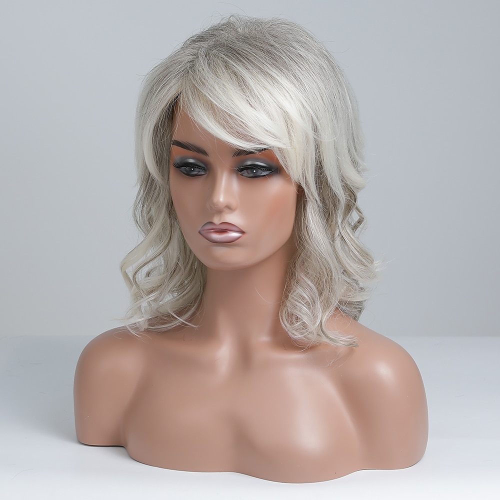 Body Wave Human Hair Wigs with Bangs for White Women 130% Density Full Machine Made None Lace Front Wigs Human Hair #T1B/Grey Wigs with Bangs Short Body Wave Wig 2025 - $93.99 –P4