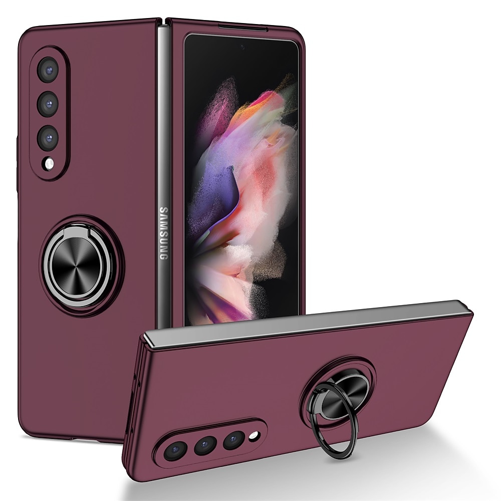 Phone Case For Samsung Galaxy Z Fold 6 Z Fold 5 Z Fold 4 Z Fold 3 Z Fold 2 Z Fold Full Body Case Flip Ring Holder Dustproof Solid Colored TPU 2025 - $13.99 –P14