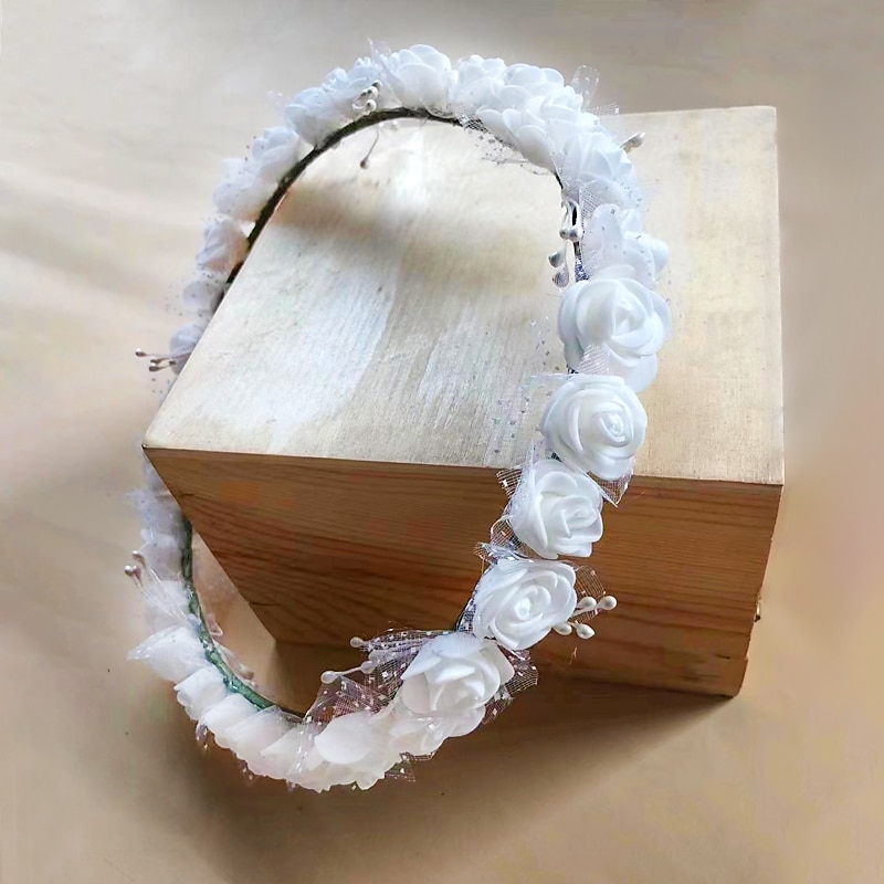 bröllop blomma boho beach headpieces flicka krans med vackra blommor 2025 - $7.99 –P3