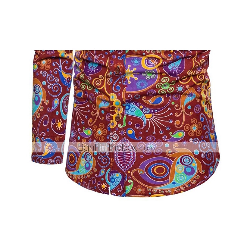 Bărbați Imprimeu Paisley Tribal Cămașă Cămașă Boho Camașă cu nasturi Manșon Lung Epocă Modă Șic Stradă Zilnic Plajă Concediu Primavara vara Toamna iarna Guler Pătrat Imprimeu Galben Roșu-aprins 2026 - $28.99 –P5